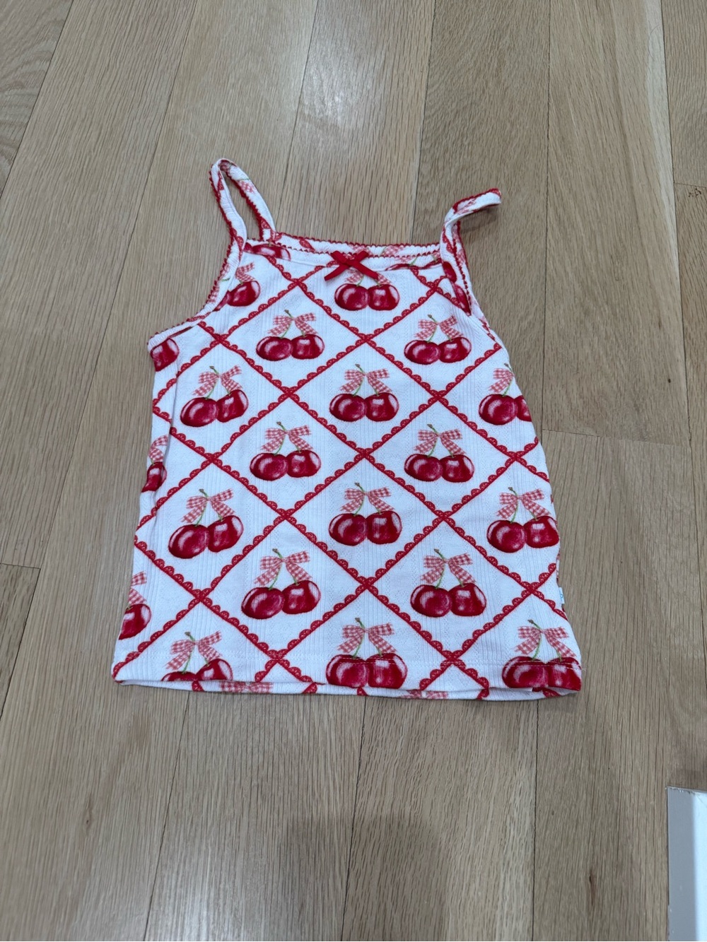 Posh peanut Girls Red Cherry Print Tank Top small 6/7